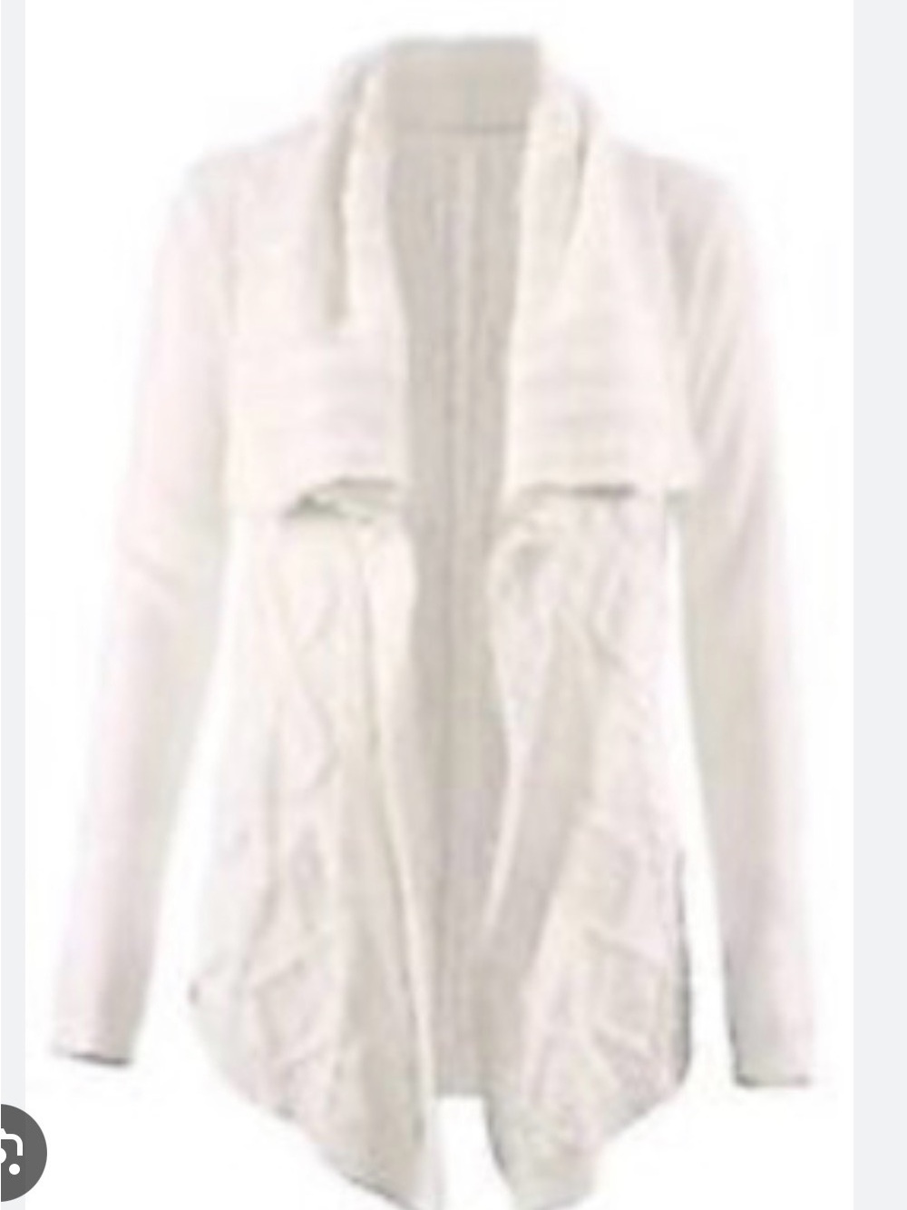 NEW Cabi By The Shore Fisherman cable knit open front shawl collar cardigan